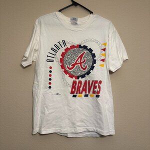 Vintage 1993 Atlanta Braves MLB White Tee Size: Medium
